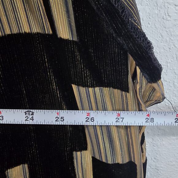 Donna Karan Velvet Burnout Sheath Dress 24W Black Gold Elegant Party Cocktail - Picture 12 of 14